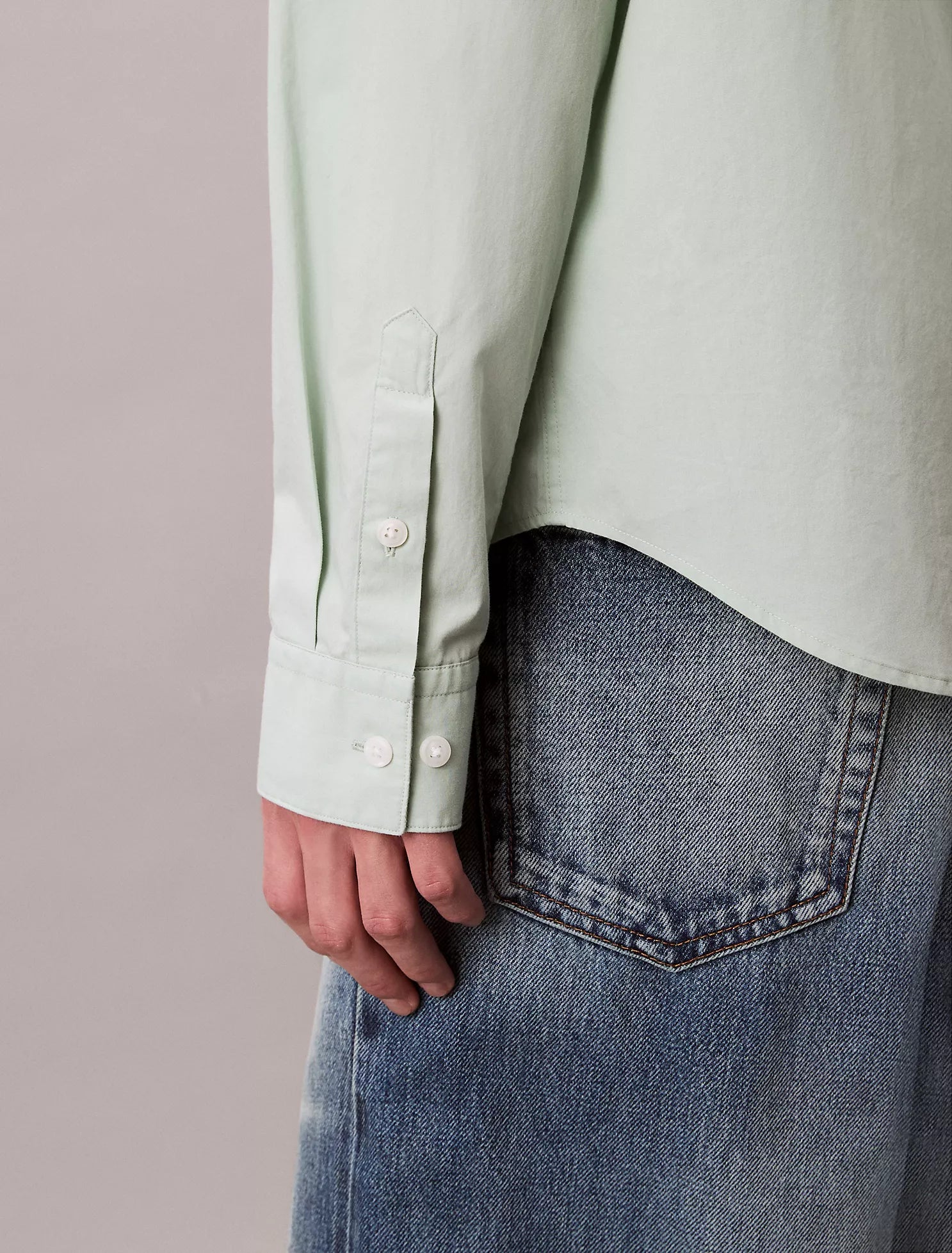 Cotton Poplin Relaxed Button-Down Shirt