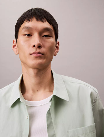 Cotton Poplin Relaxed Button-Down Shirt