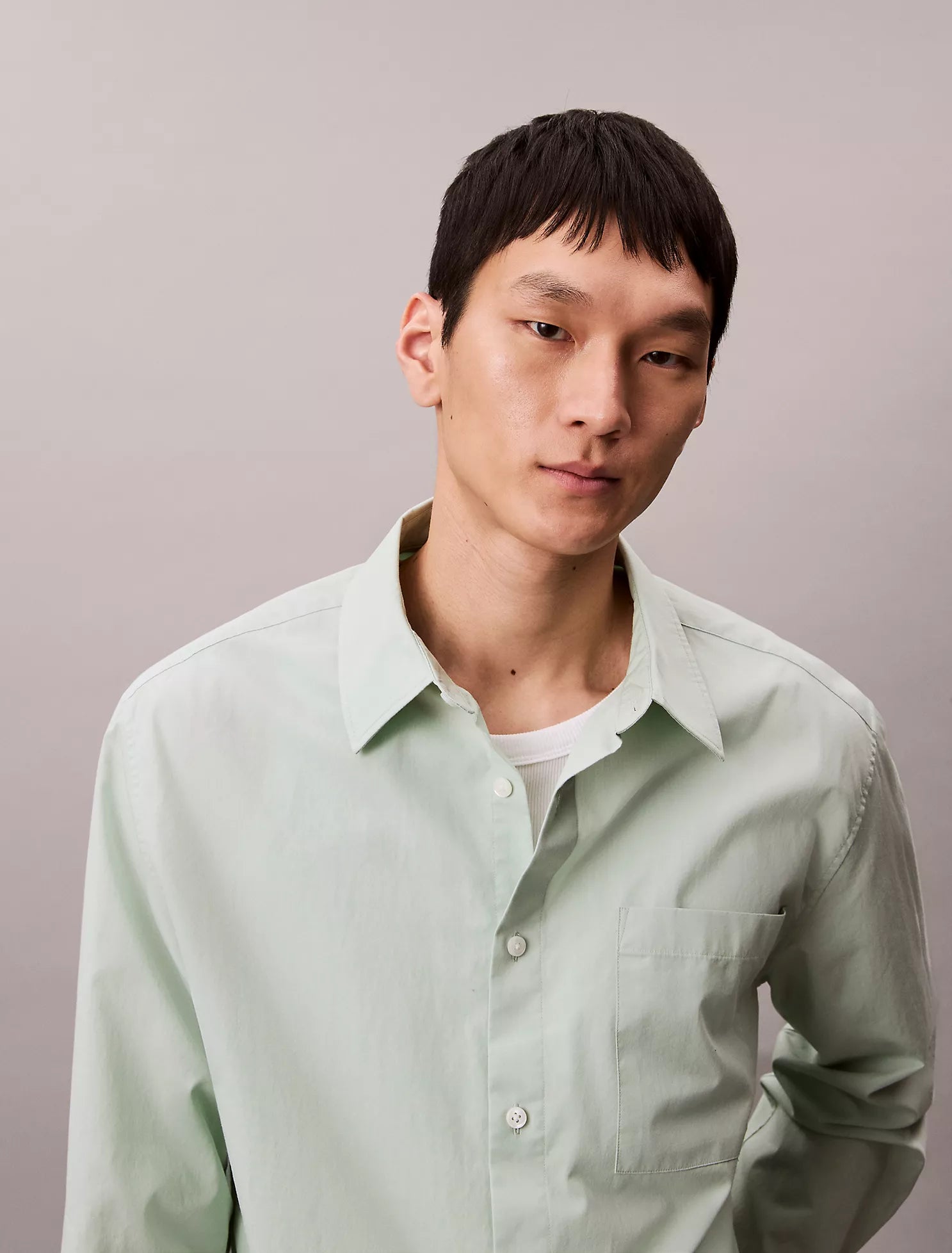 Cotton Poplin Relaxed Button-Down Shirt