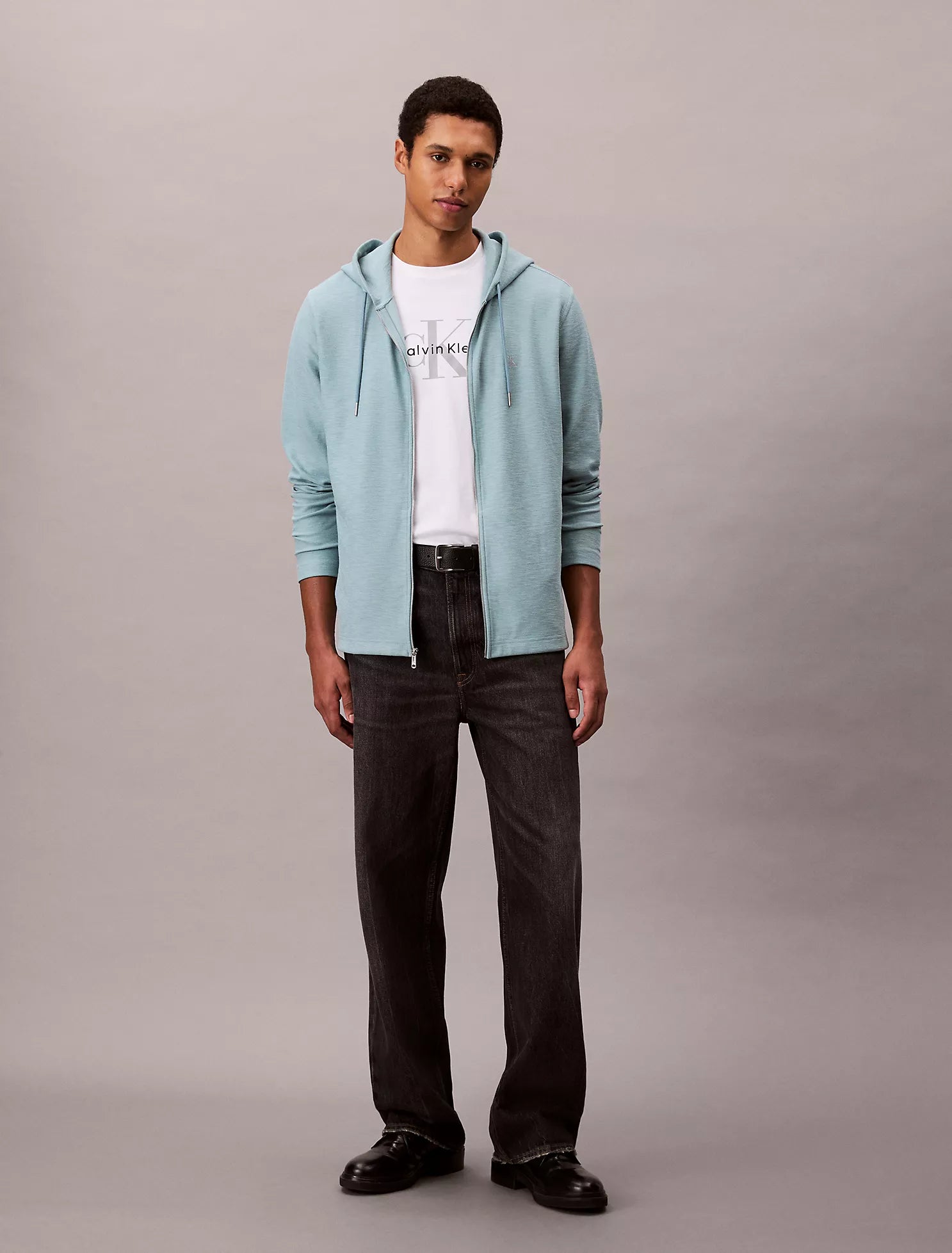 Cotton Blend Boucle Relaxed Hoodie