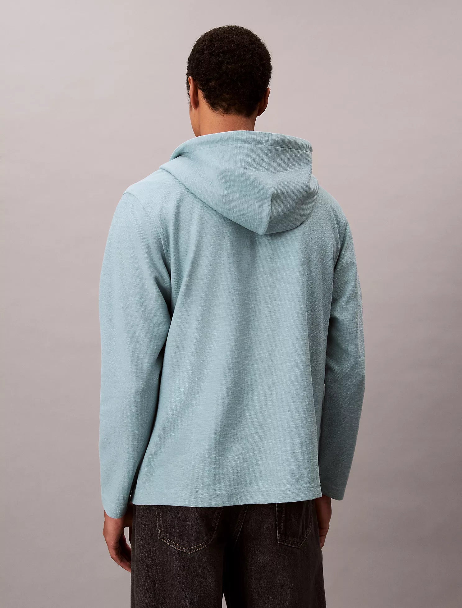 Cotton Blend Boucle Relaxed Hoodie