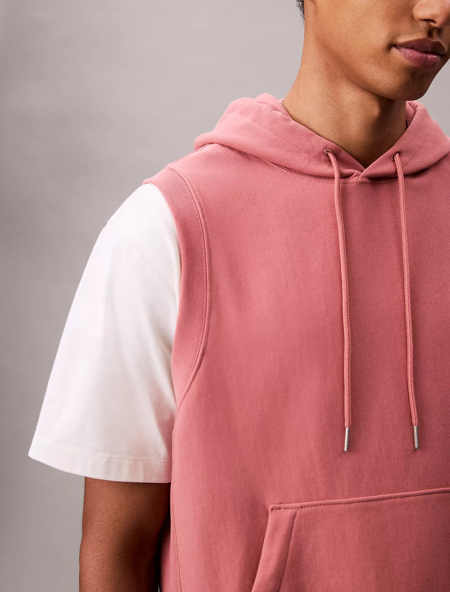 Cotton Terry Relaxed Sleeveless Hoodie