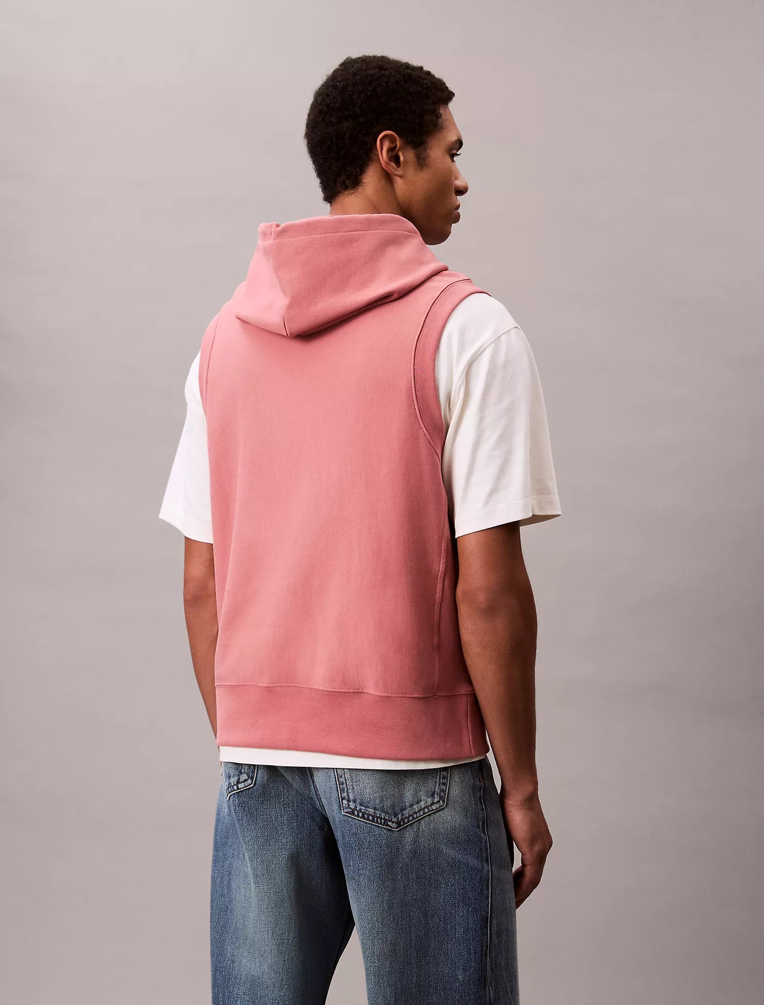 Cotton Terry Relaxed Sleeveless Hoodie