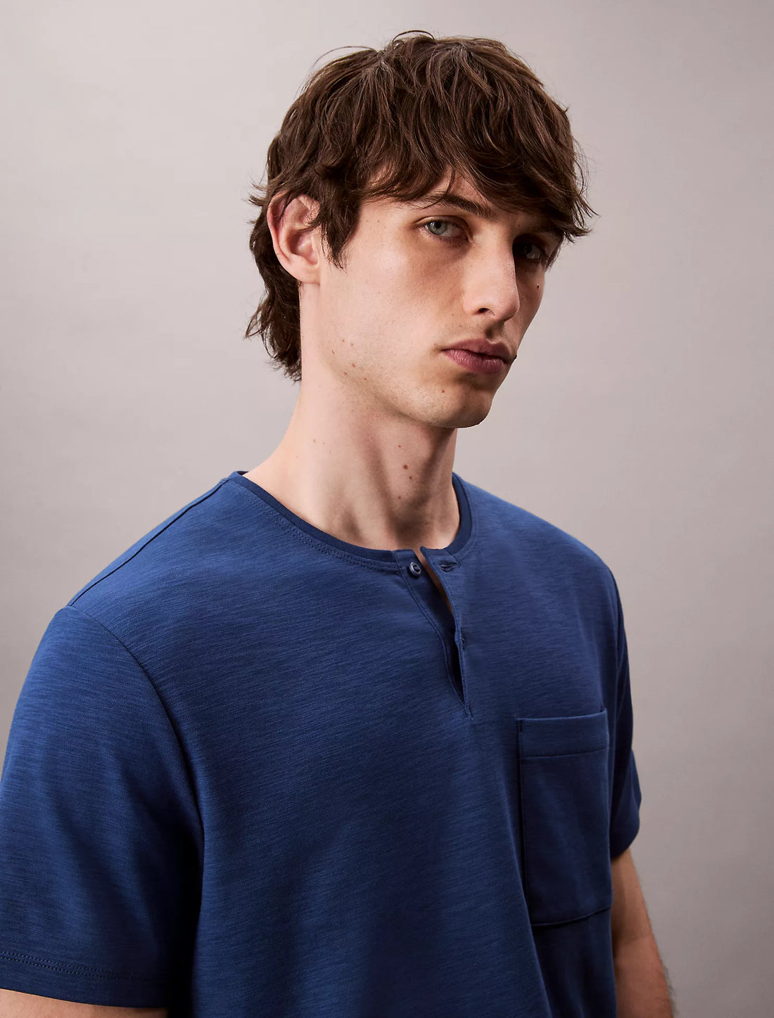 Cotton Relaxed Henley T-Shirt