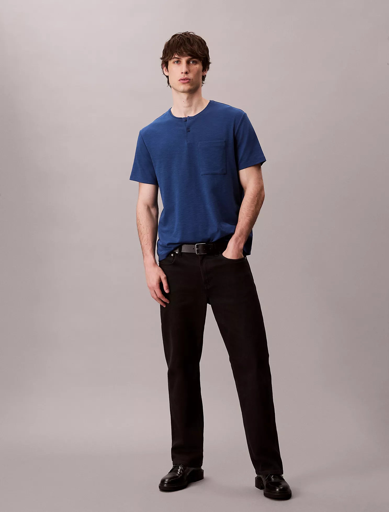 Cotton Relaxed Henley T-Shirt