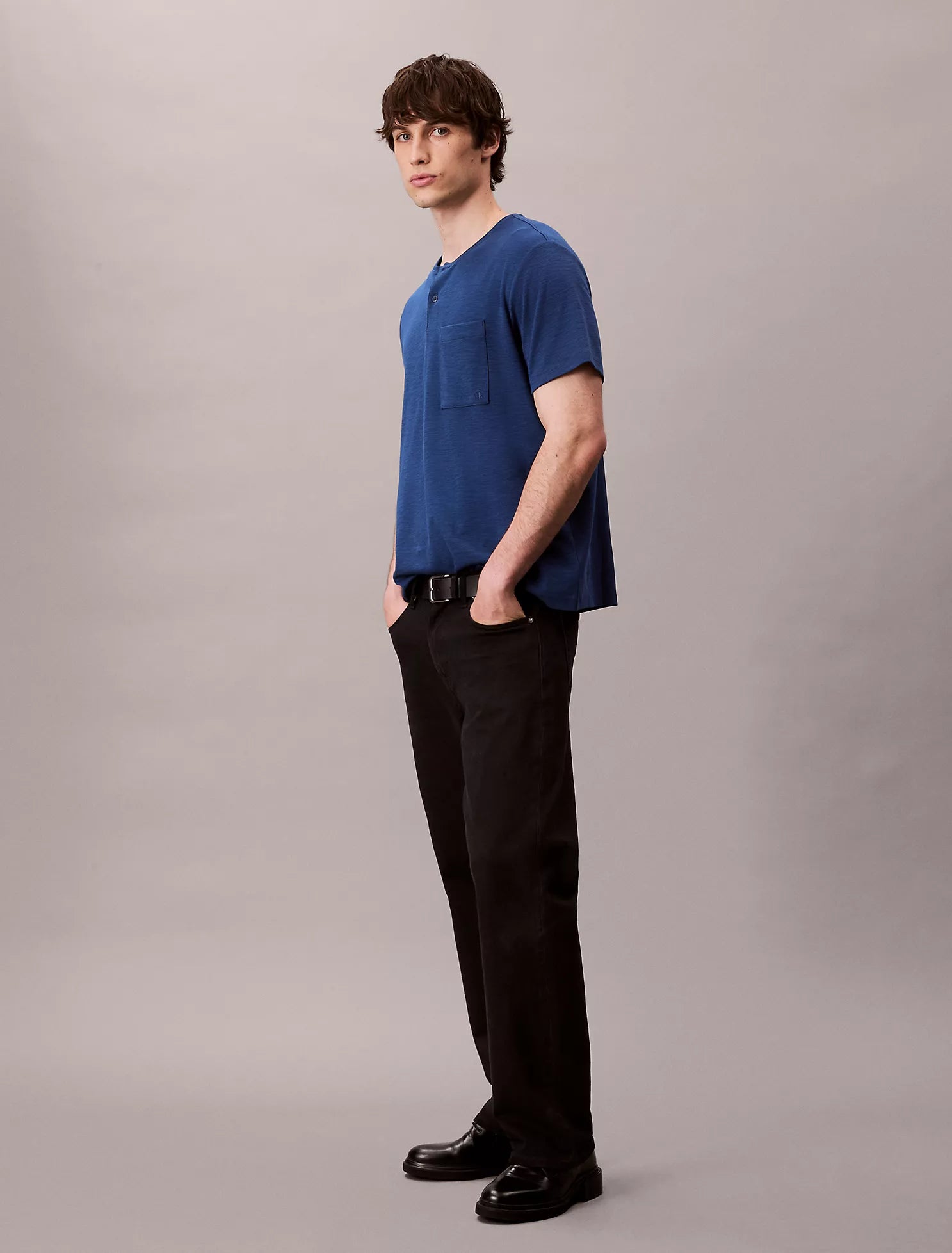 Cotton Relaxed Henley T-Shirt