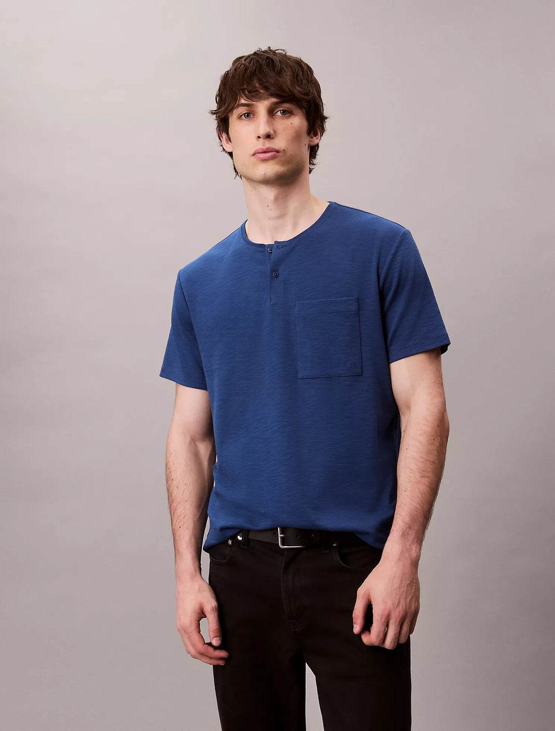 Cotton Relaxed Henley T-Shirt