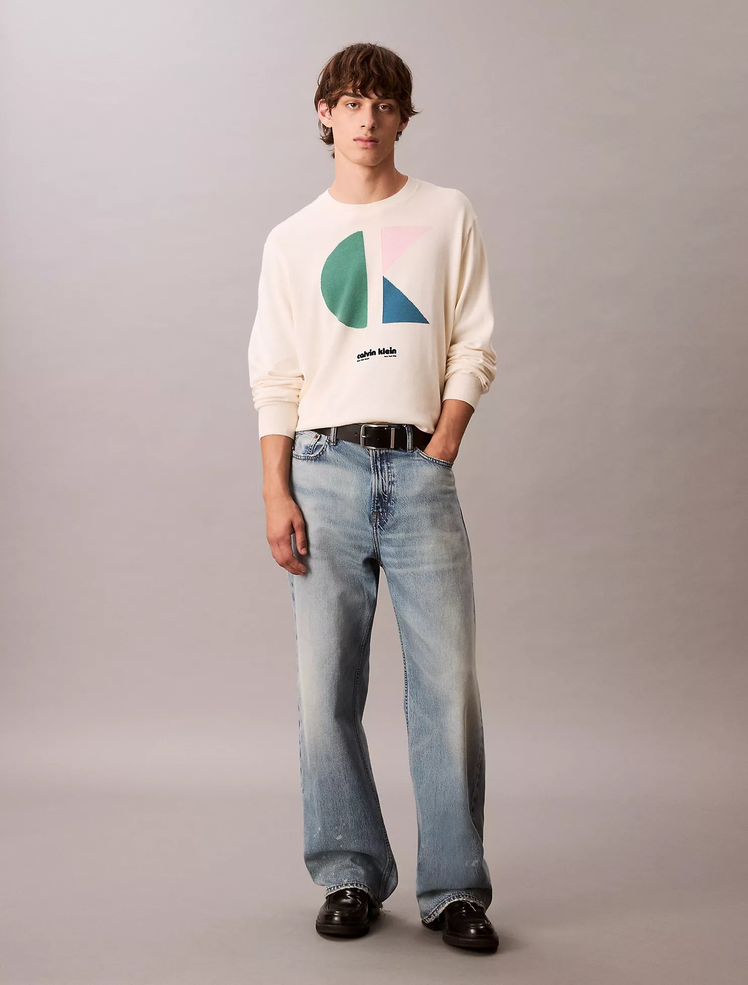 Colorblock Logo Graphic Classic Sweater