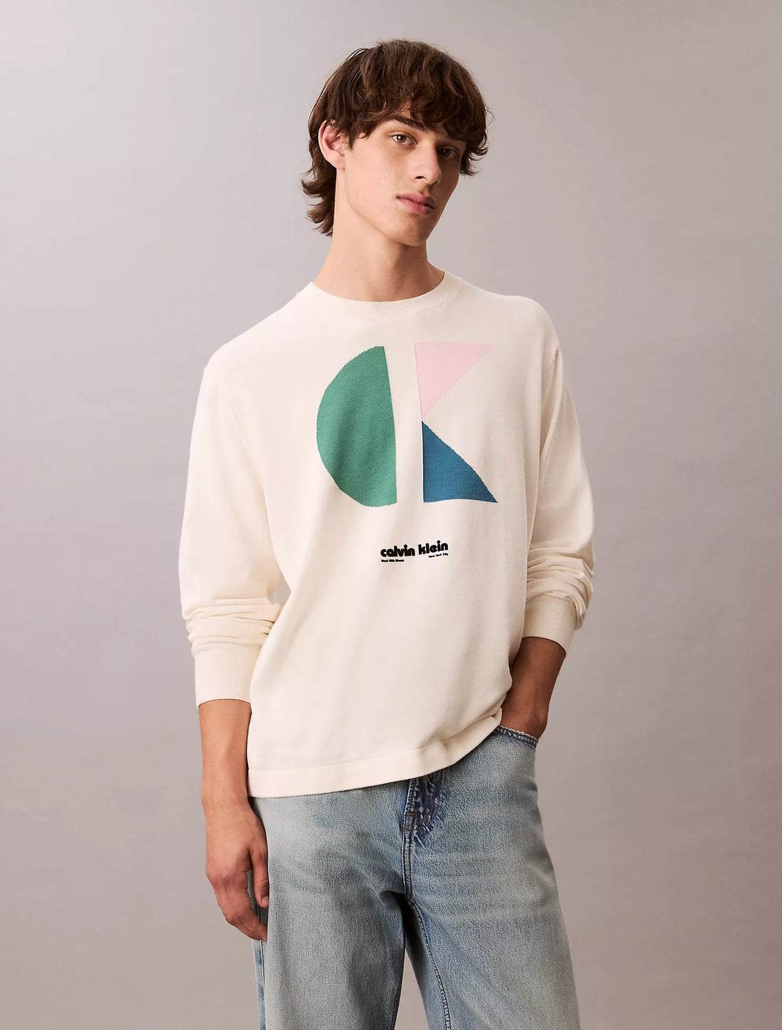 Colorblock Logo Graphic Classic Sweater
