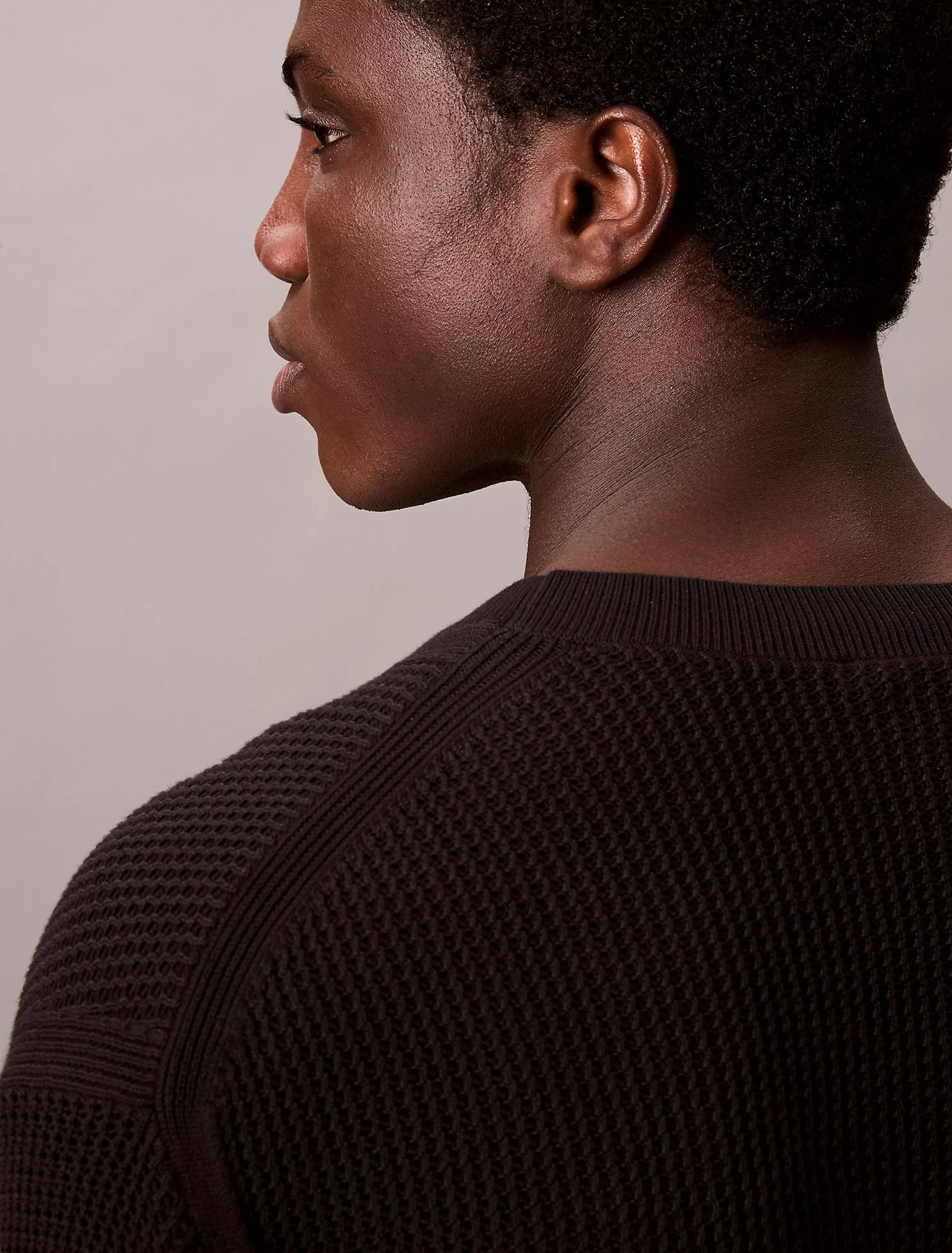 Cotton Mesh Relaxed Sweater