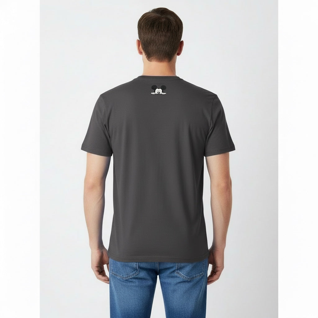 Men Mickey Mouse Grey T-Shirt Back View