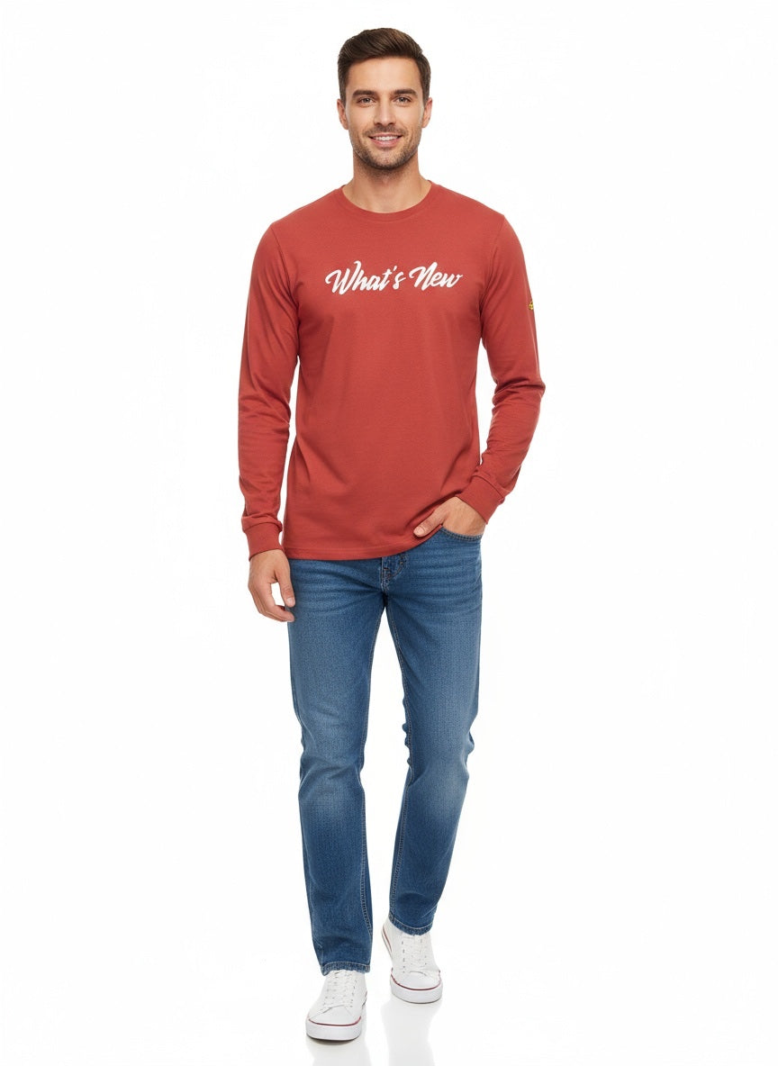 Men’s “What’s New” Long Sleeve Crewneck T-Shirt