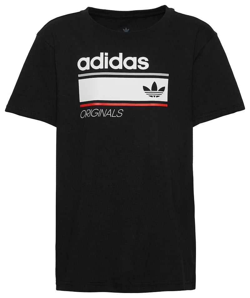 Black Adidas t-shirt with logo on a white background