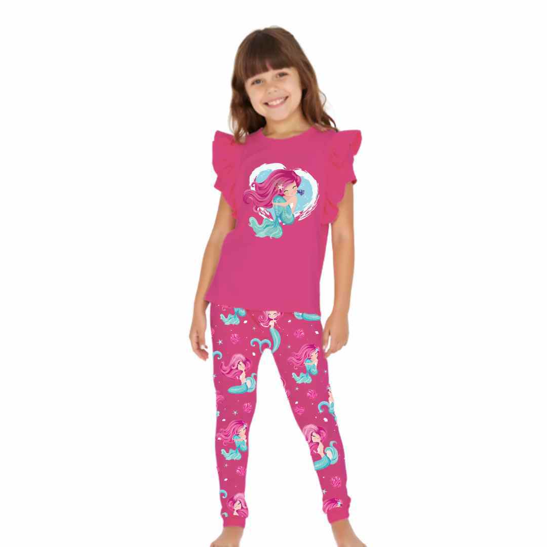 Girls Short Sleeve & Pajama Set