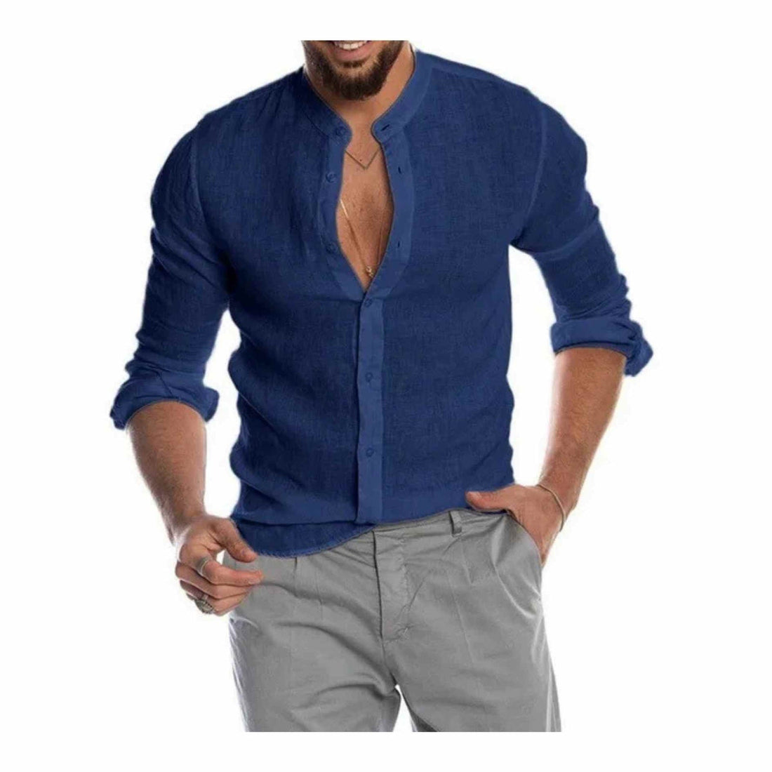 Men Linen Button Down Shirts
