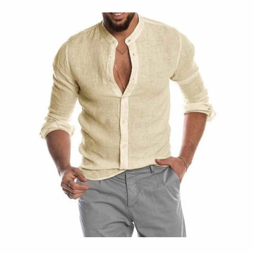 Men Linen Button Down Shirts