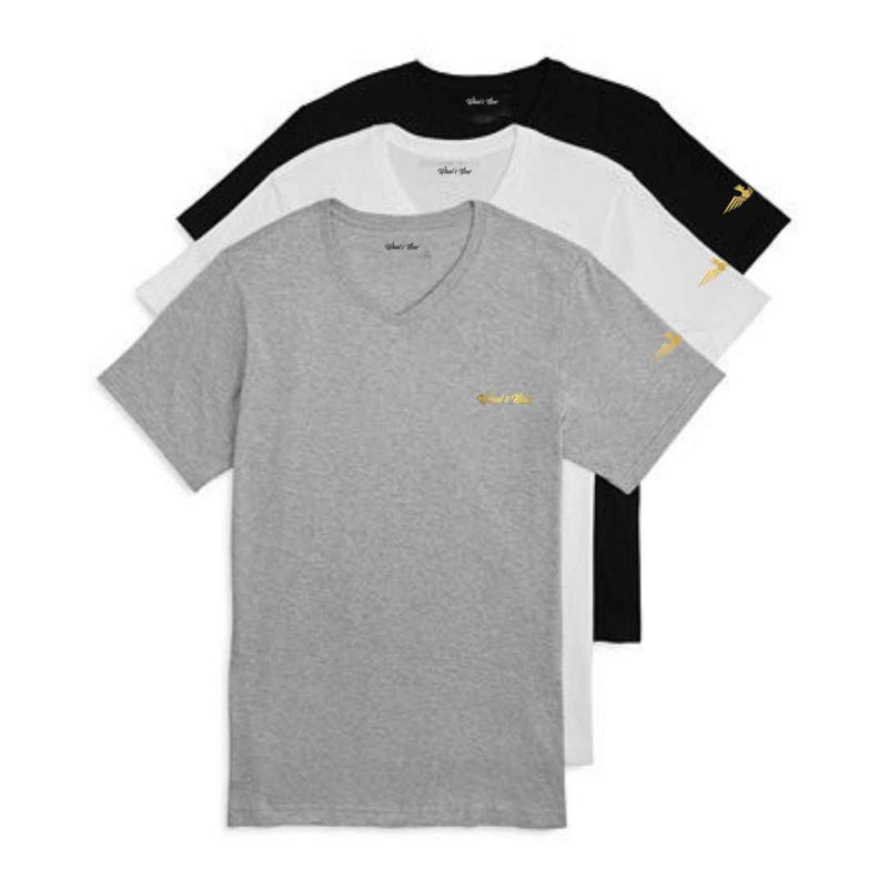 Men V Neck T Shirts Pack of 3 Cotton Short Sleeve Tees