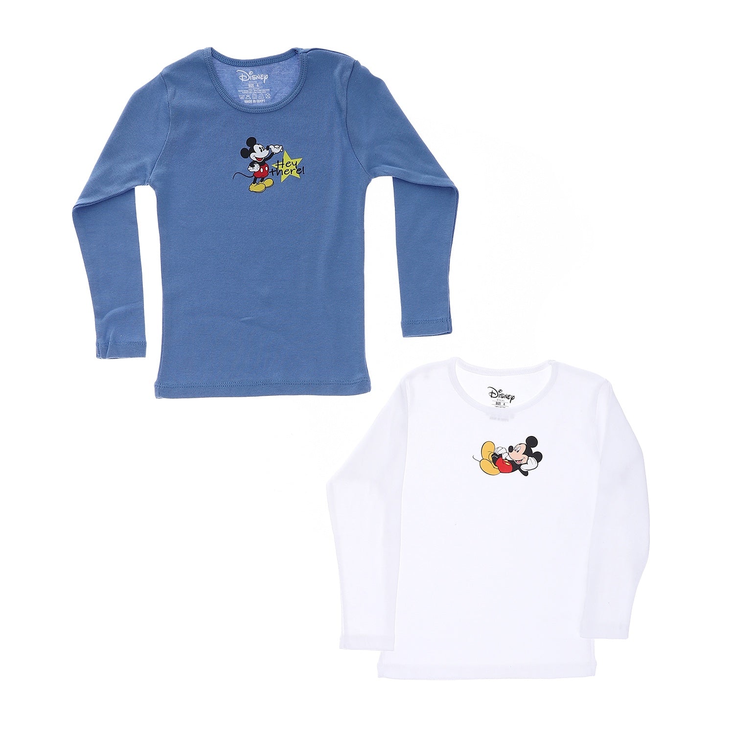 Mickey Mouse Boys Long Sleeve Undershirt-Pack Of 2