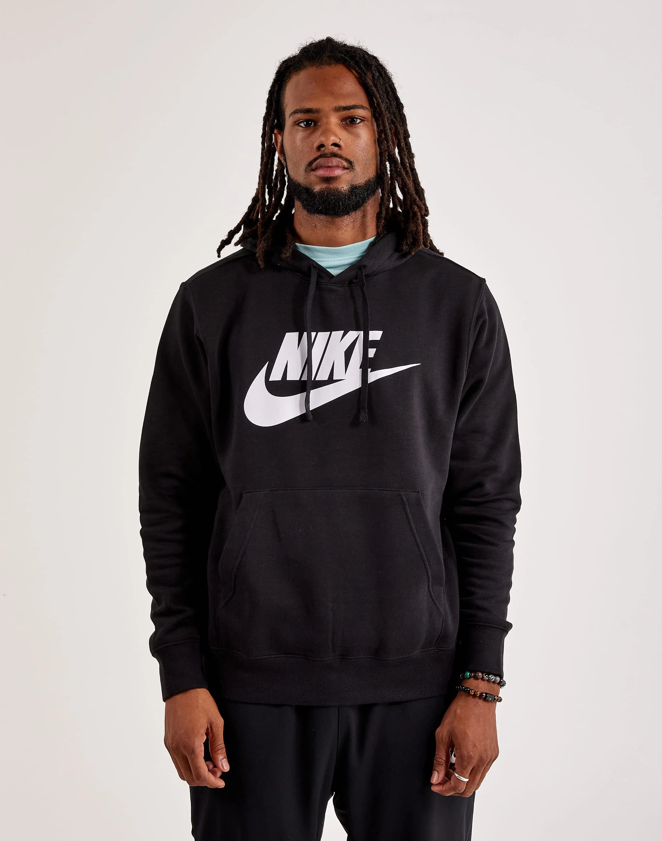 Nike men black club fleece pullover hoodie