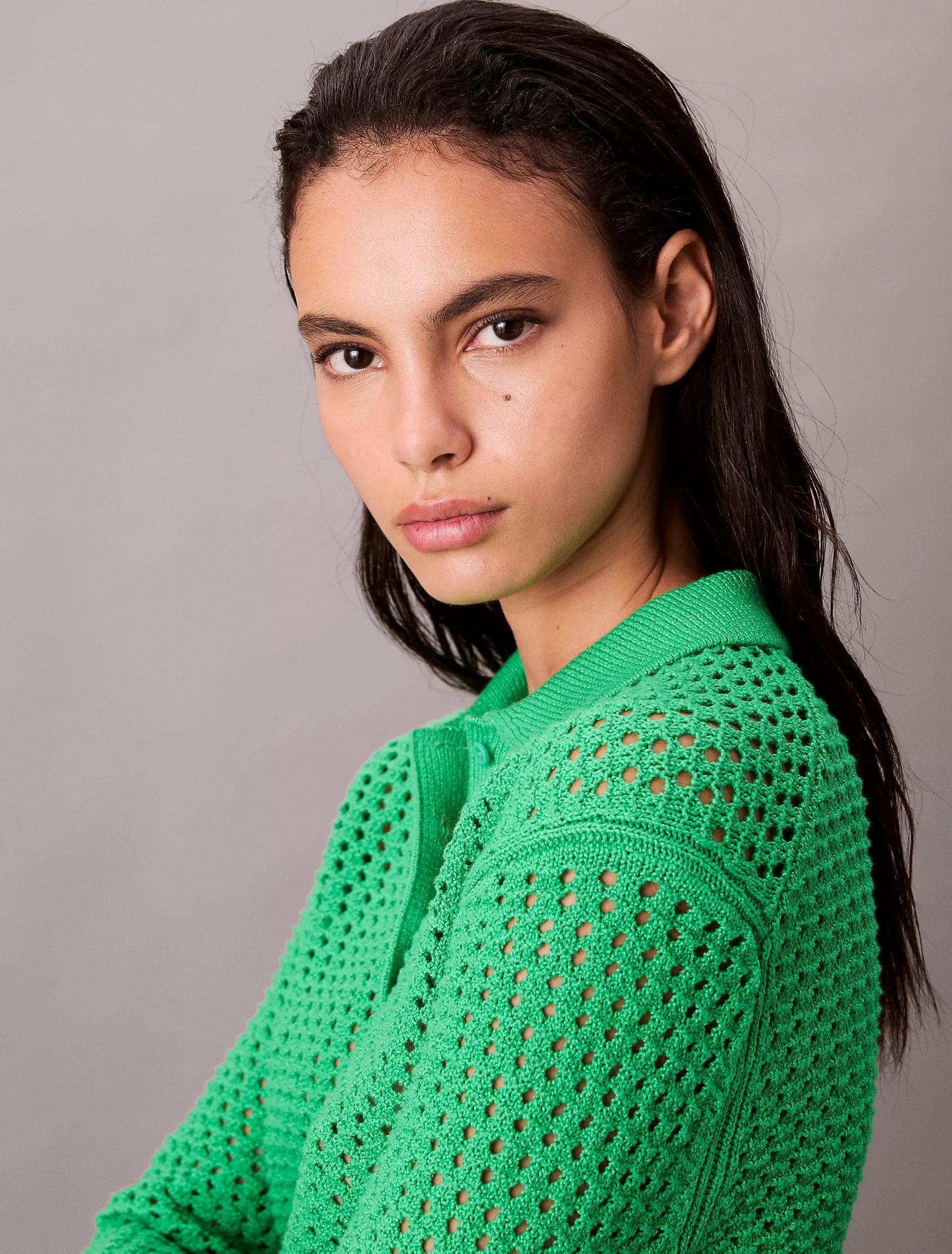 Polo Collar Knit Sweater
