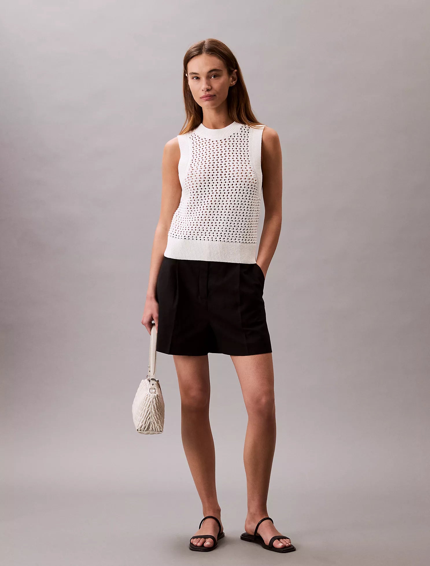 Ribbed Trim Tank Top
