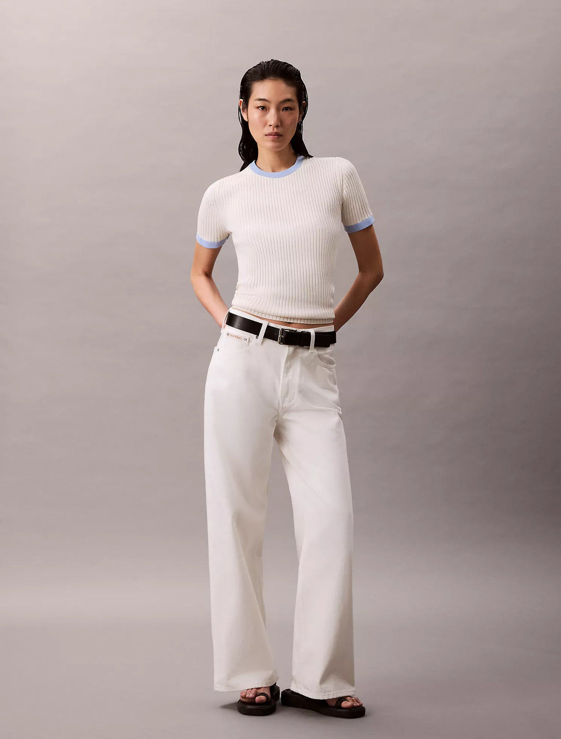 Women’s Wide Ribbed Cotton T-Shirt