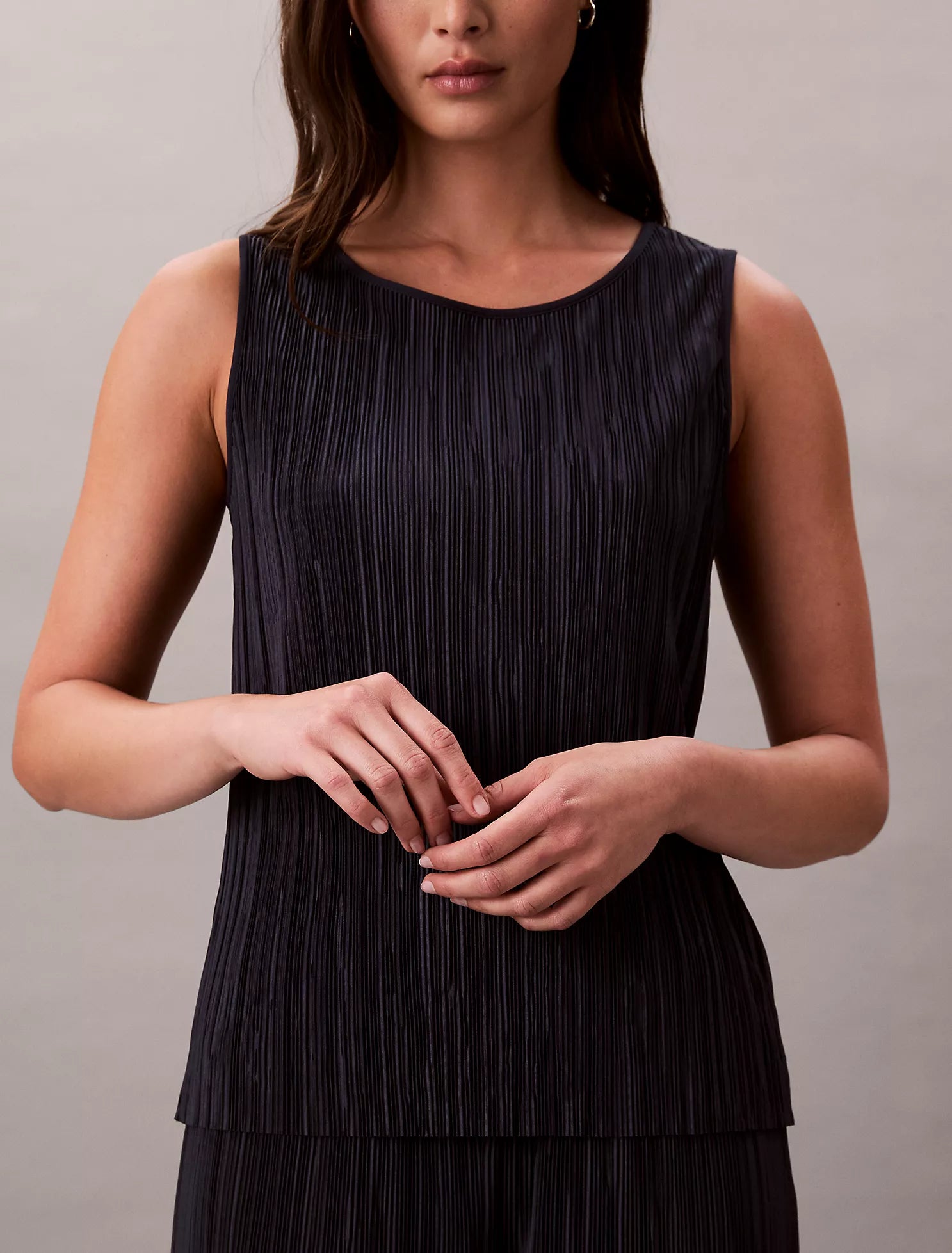 Slim Fit Pleated Tank
