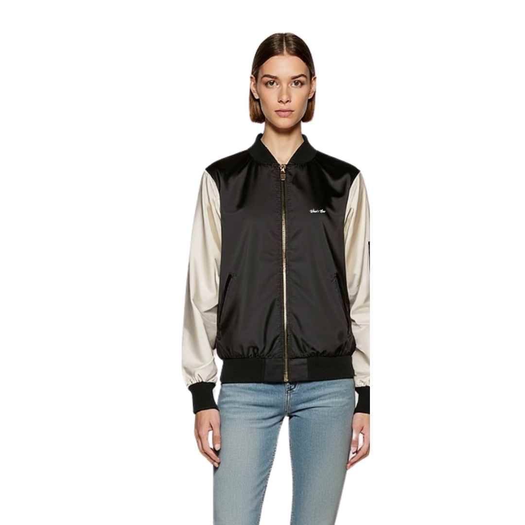 Satin Contrast Bomber Jacket