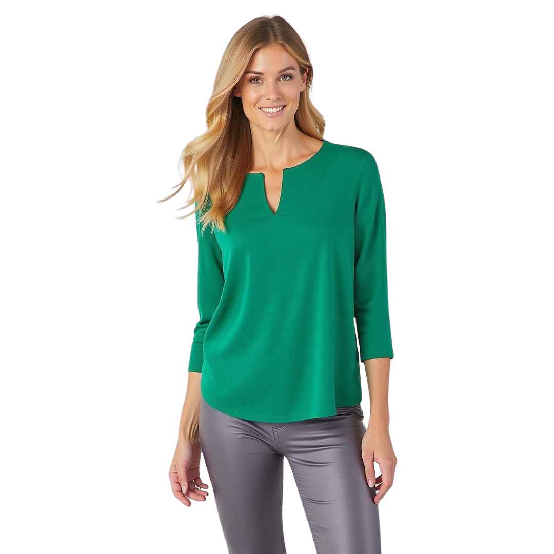 Women’s 3/4 Sleeve Notch Neck Top