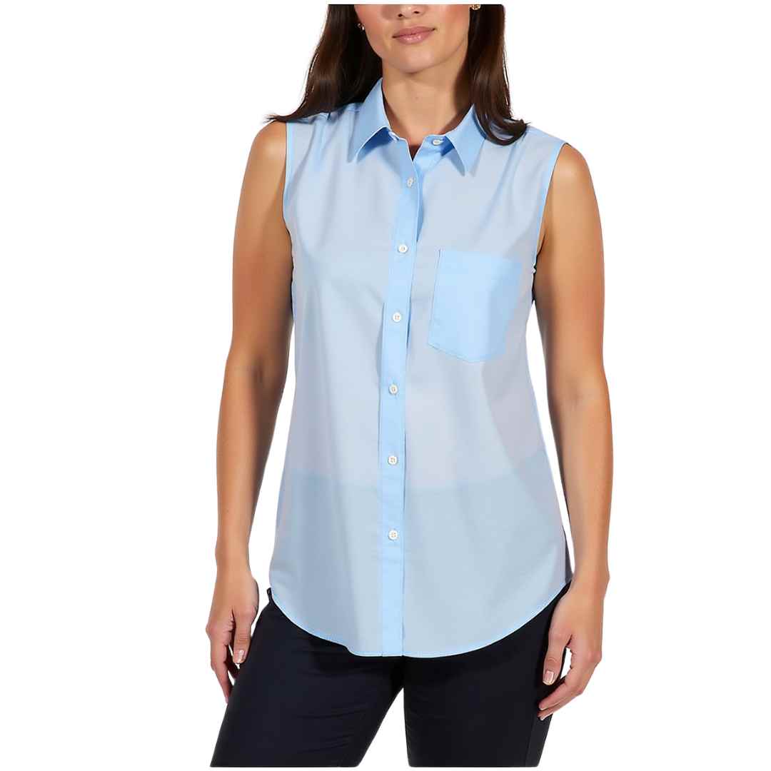 Sleeveless Button-Up Blouse