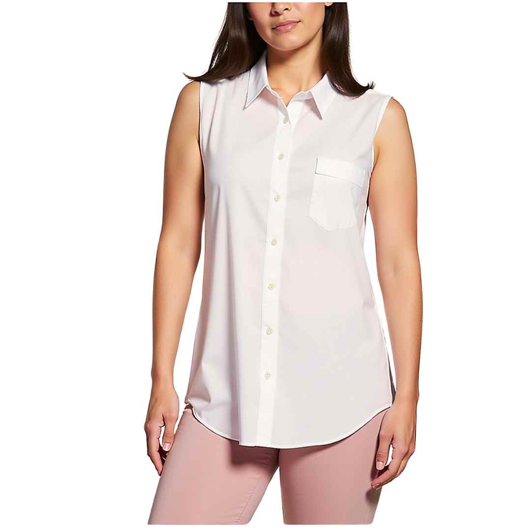 Sleeveless Button-Up Blouse
