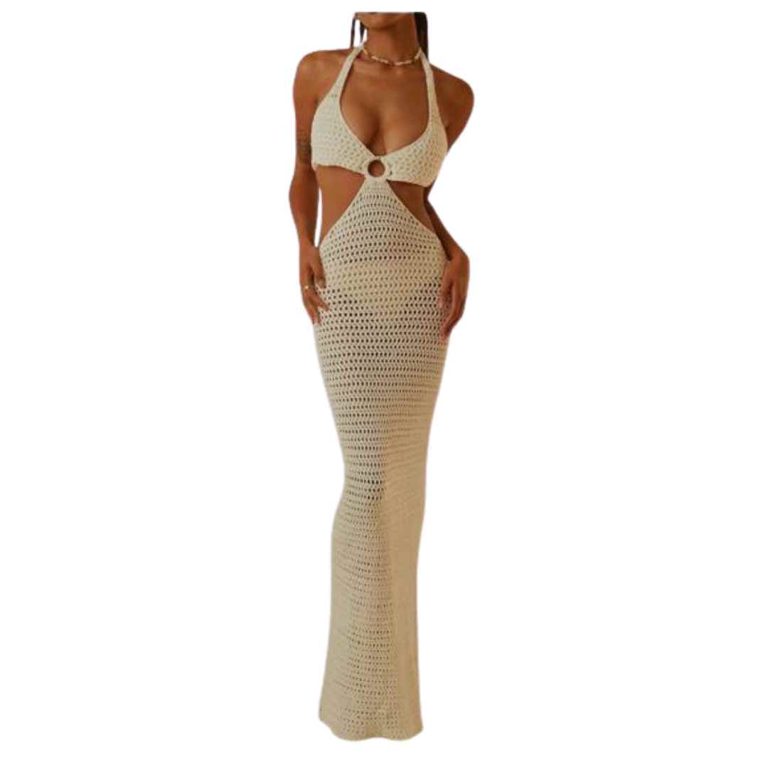 Crochet Cut-Out Maxi Dress