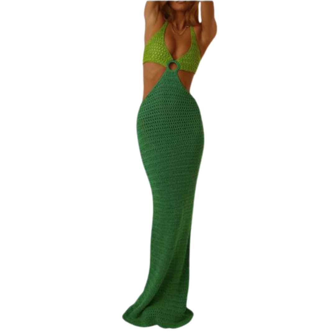 Crochet Cut-Out Maxi Dress