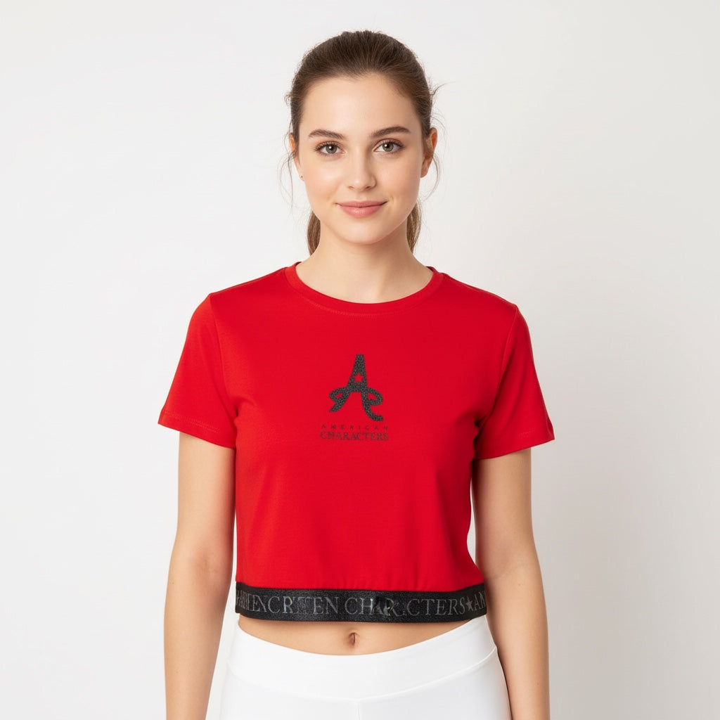 قميص قصير نسائي بشخصيات أمريكية