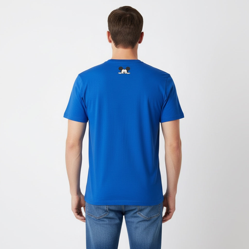 Men Mickey Mouse Blue T-Shirt Back View