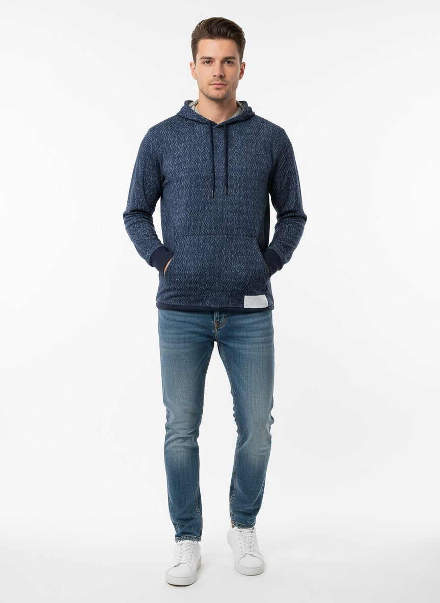 men’s textured pullover hoodie casual wear