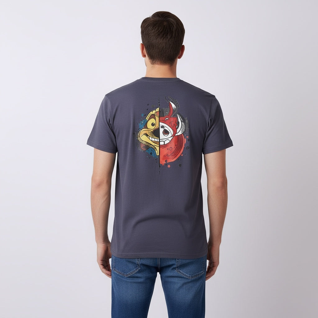Men Chip and Dale Grey T-Shirt Back View