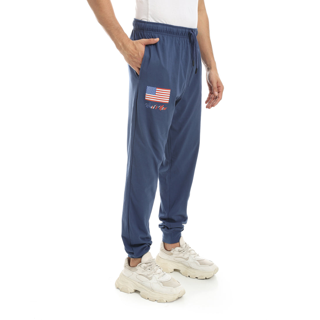 men’s jogger sweatpants usa flag print front view