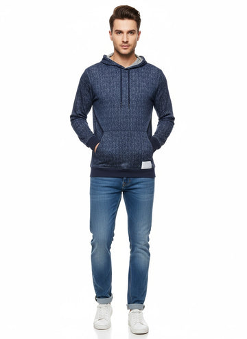 men’s textured pullover hoodie casual wear