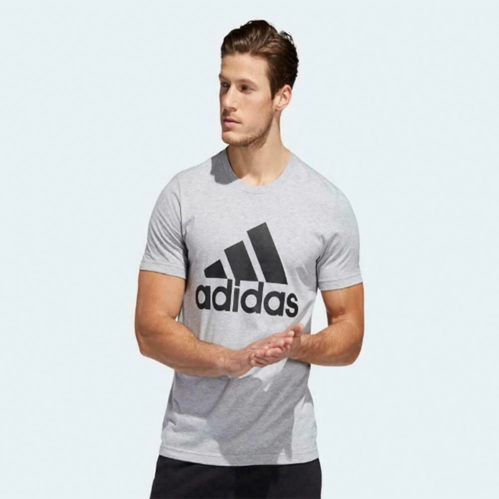 Adidas men grey badge of sport logo t shirt